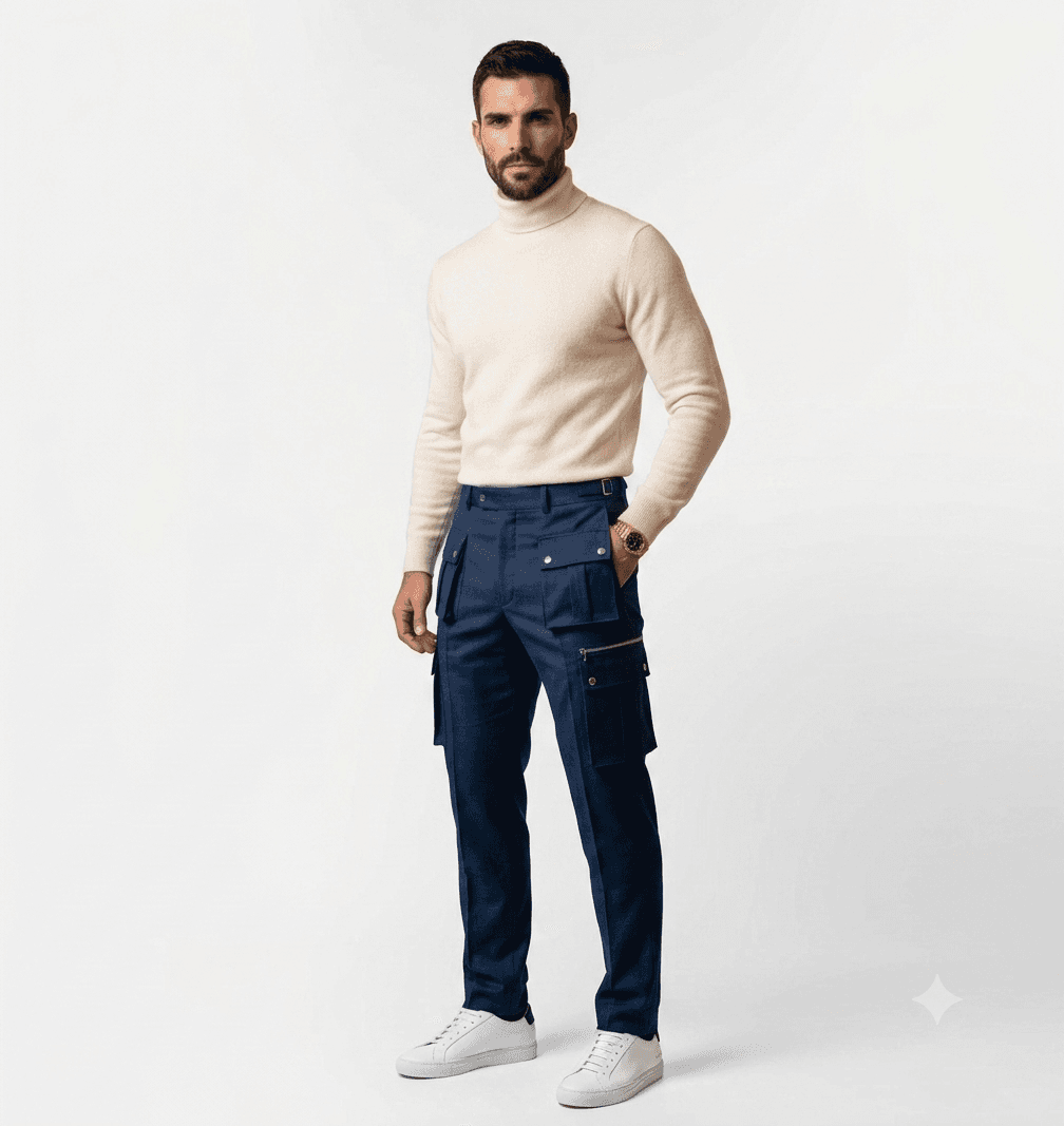 Wool Cashmere Silk Reps Cargo Pant